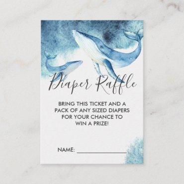 Baby Shower Diaper Raffle Ticket | Whales Enclosure Card