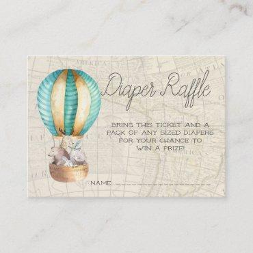 Baby Shower Diaper Raffle Tickets | Air Balloon Enclosure Card