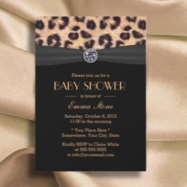 Baby Shower Elegant Leopard Print Pattern