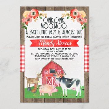 Baby shower farm invitation
