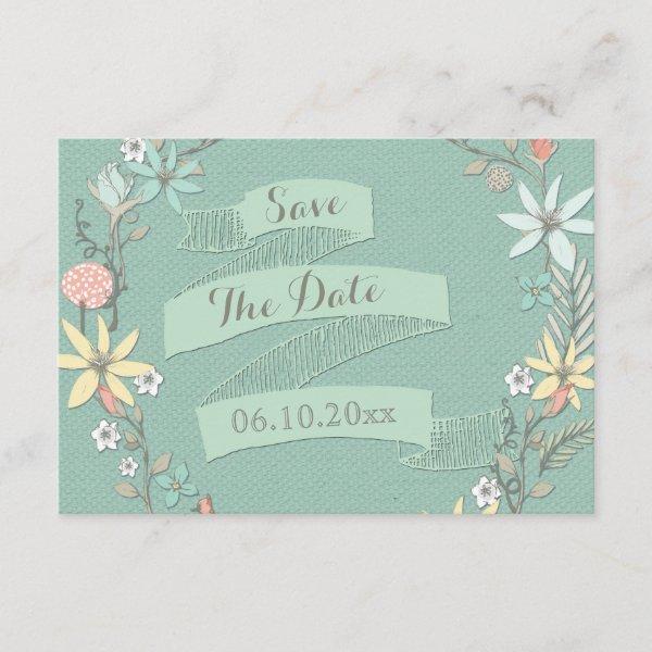 Baby Shower Floral Wreath Banner Save The Date