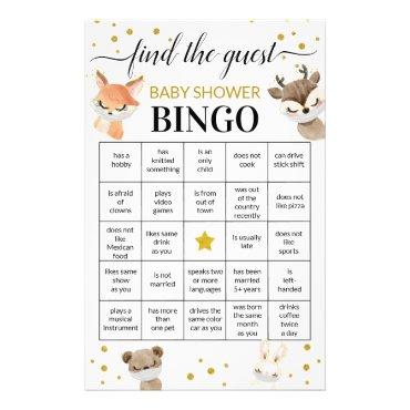 Baby Shower Game Find The Guest Bingo Card Flyer