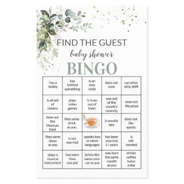 Baby Shower Game Find The Guest Bingo Card Flyer