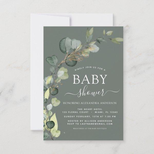 Baby Shower Greenery Eucalyptus Succulent Elegant