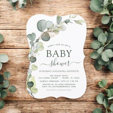 Baby Shower Greenery Eucalyptus Succulent Elegant