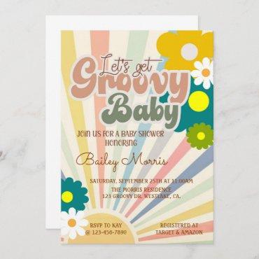 BABY SHOWER, GROOVY BABY,  INVITATION