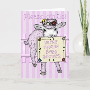 Baby Shower Invitation Card Blank sheep