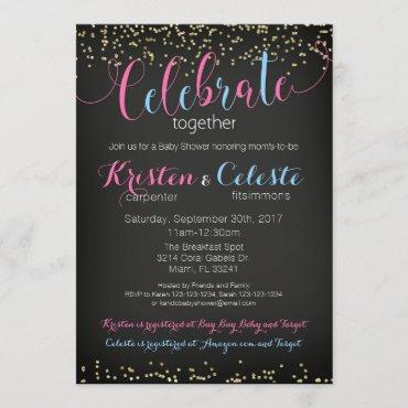 Baby Shower Invitation, combined joint friends Invitation