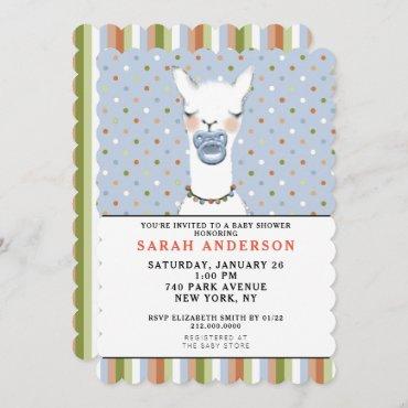 baby shower llama theme invitation