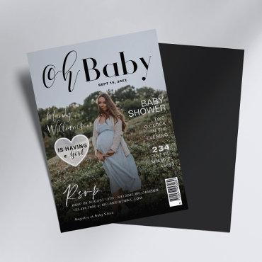 Baby Shower Magazine Photo Cover It's A girl