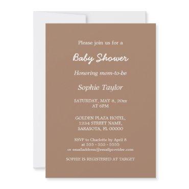 Baby Shower Minimalist Gentle Brown