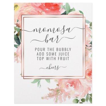 Baby Shower Momosa Bar Peach Coral Floral Sign  Fl Flyer