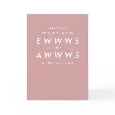 Baby shower new parents cute funny pink card