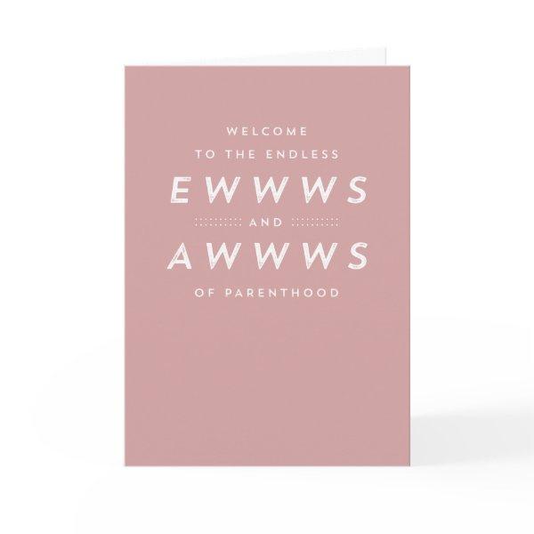 Baby shower new parents cute funny pink card