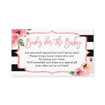 Baby Shower Pink Girl Bring A Book Request Card