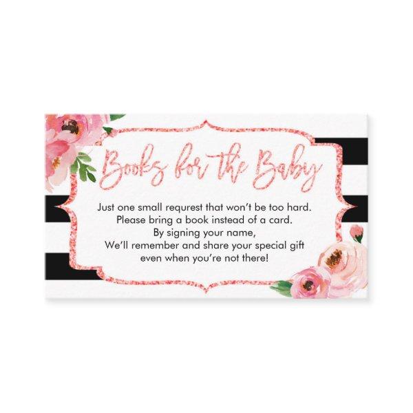 Baby Shower Pink Girl Bring A Book Request Card