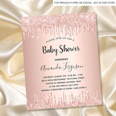 Baby shower rose gold glitter budget