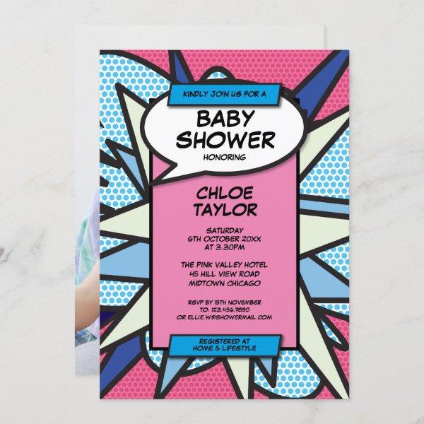 Baby Shower Sprinkle Modern Gender Reveal Photo