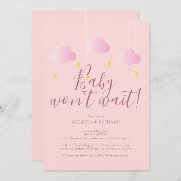 Baby Shower, Sprinkle Pink Cancellation Card