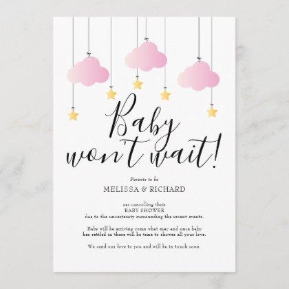 Baby Shower, Sprinkle Pink Girl Cancellation Card