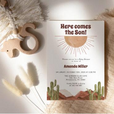 Baby Shower Sun Cowboy cactus theme Save The Date