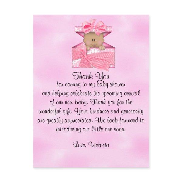 Baby Shower Thank You Baby Girl Ethnic Postcard