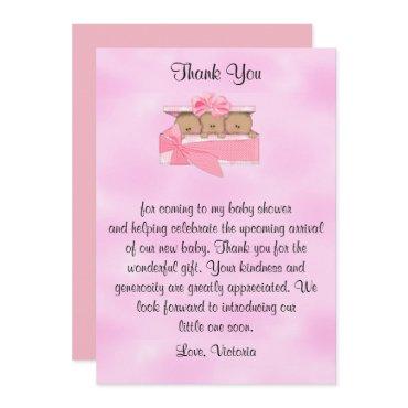 Baby Shower Thank You It's Triplets Girl