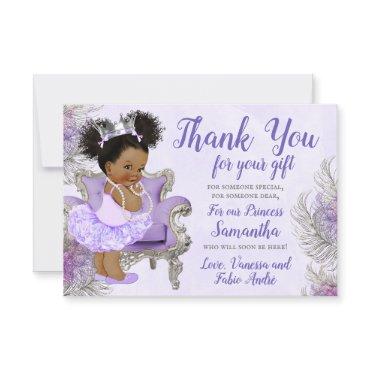 Baby Shower Thank You Lavender Silver