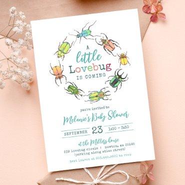 Baby Shower Watercolor Little Lovebug