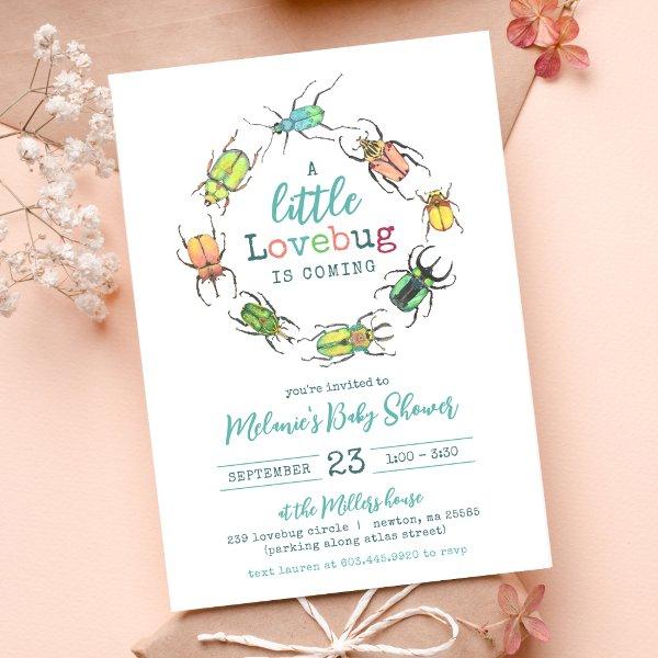 Baby Shower Watercolor Little Lovebug
