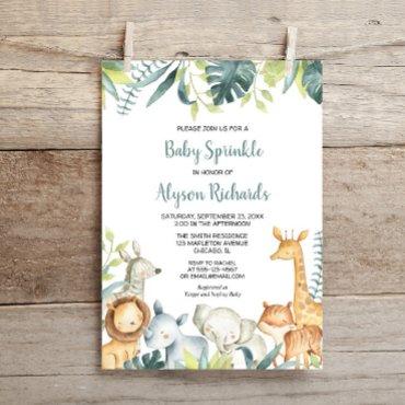 Baby sprinkle cute safari animals gender neutral