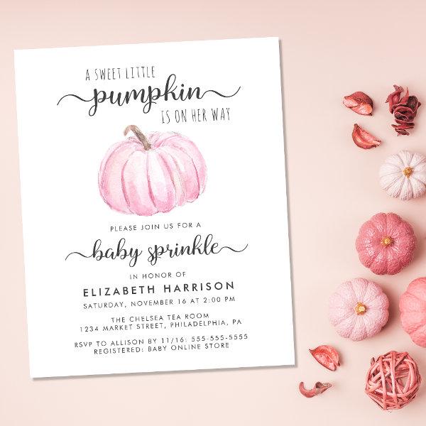 Baby Sprinkle Pumpkin Pink Watercolor