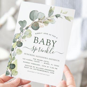 Baby Sprinkle Shower Greenery Eucalyptus Succulent