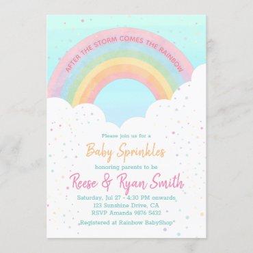 Baby Sprinkles Pastel Rainbow Baby Shower Invitation