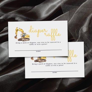 Baby Under Construction Baby Shower Diaper Raffle Enclosure Card