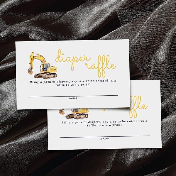 Baby Under Construction Baby Shower Diaper Raffle Enclosure Card