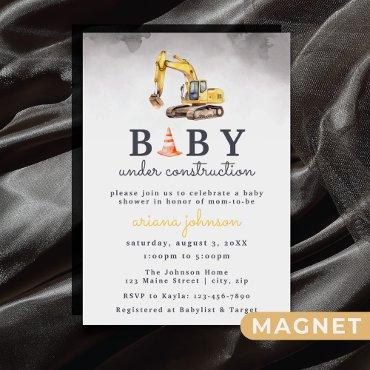 Baby Under Construction Boy Baby Shower Magnetic