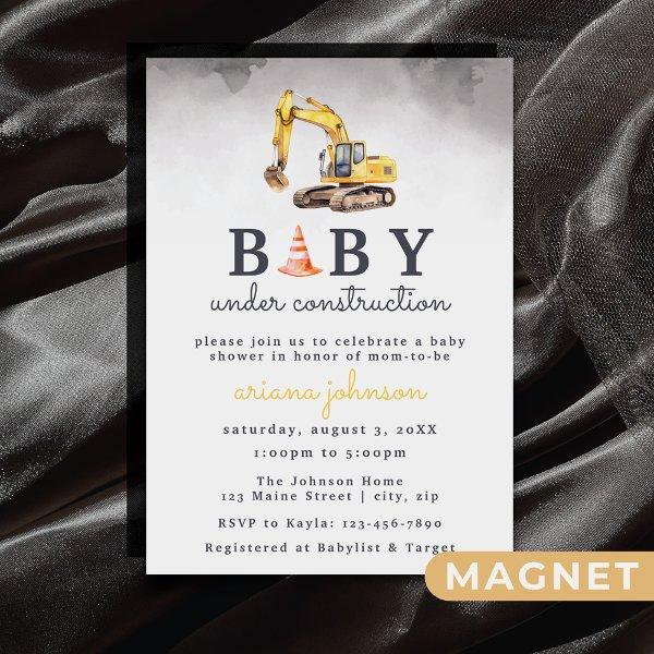 Baby Under Construction Boy Baby Shower Magnetic