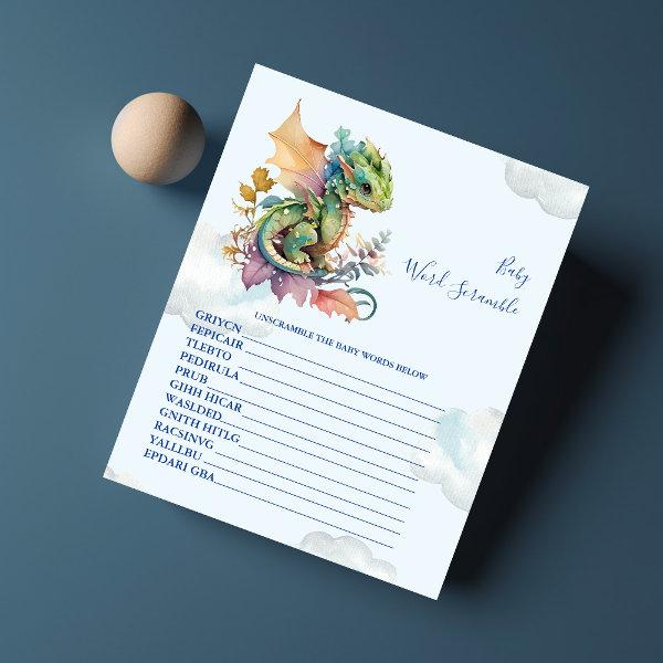 Baby Word Scramble Baby Shower Game