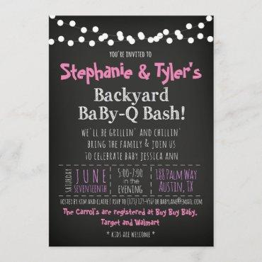 BaByQ BBQ Baby Girl Shower Invitation Book Card