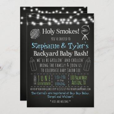 BabyQ BBQ Baby Shower Invitation and Book Card