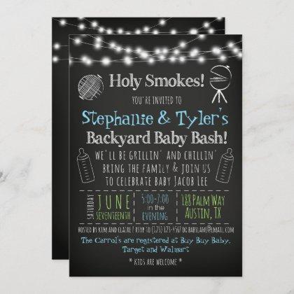 BabyQ BBQ Baby Shower Invitation and Book Card