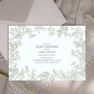 Baby's Breath Botanical Pale Blue Baby Shower