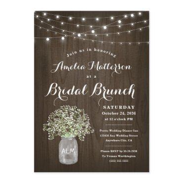 Babys Breath Mason Jar Rustic Bridal Brunch Shower