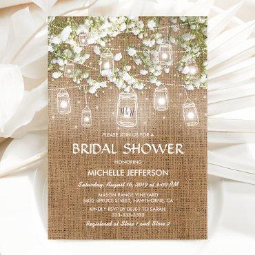 Baby's Breath Rustic Burlap Wedding Bridal Shower