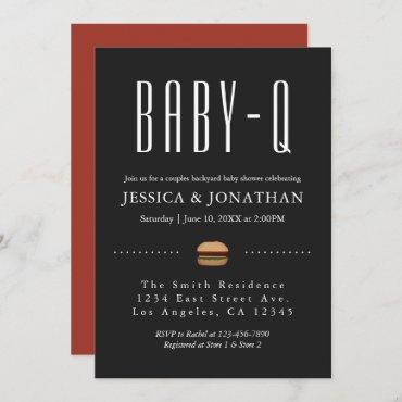 Backyard BabyQ BBQ Baby Shower Couples  Invitation