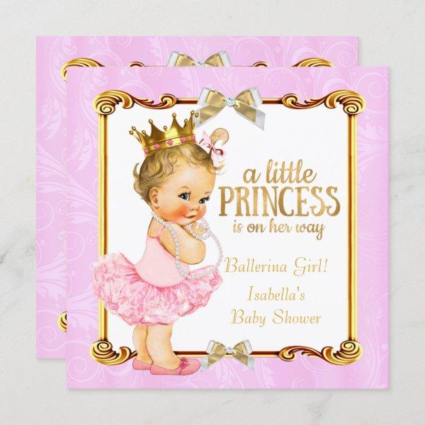 Ballerina Princess Baby Shower Pink Gold Blonde