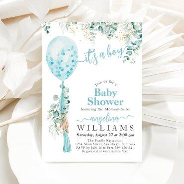 Balloon Eucalyptus gold leaves Boy