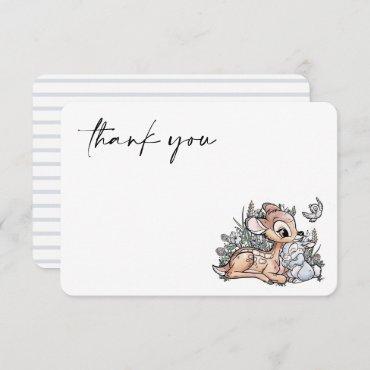 Bambi Woodland Watercolor Baby Shower Thank You Invitation