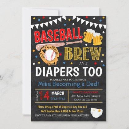 Baseball and Beer Baby Shower Invitation